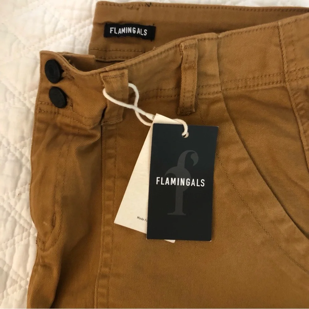 Women's Flamingals Caramel Colored Boot Cut Pants NWT - Picture 2 of 7